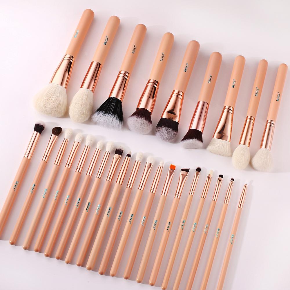 28pcs pink natural hair makeup brush set